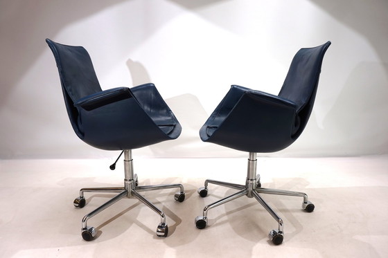 Image 1 of Set Of 2 Kill International 6727 Leather Office Chairs By Fabricius & Kastholm