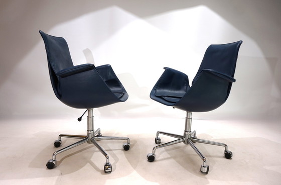 Image 1 of Set Of 2 Kill International 6727 Leather Office Chairs By Fabricius & Kastholm