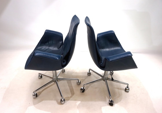 Image 1 of Set Of 2 Kill International 6727 Leather Office Chairs By Fabricius & Kastholm