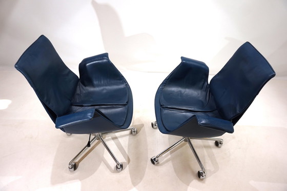 Image 1 of Set Of 2 Kill International 6727 Leather Office Chairs By Fabricius & Kastholm