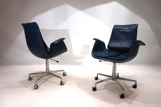 Image 1 of Set Of 2 Kill International 6727 Leather Office Chairs By Fabricius & Kastholm