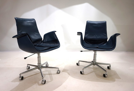 Image 1 of Set Of 2 Kill International 6727 Leather Office Chairs By Fabricius & Kastholm