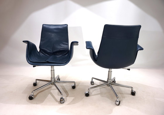 Image 1 of Set Of 2 Kill International 6727 Leather Office Chairs By Fabricius & Kastholm