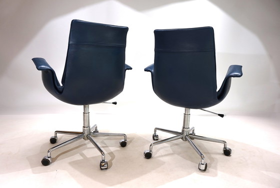 Image 1 of Set Of 2 Kill International 6727 Leather Office Chairs By Fabricius & Kastholm