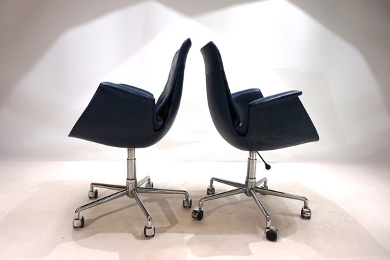 Image 1 of Set Of 2 Kill International 6727 Leather Office Chairs By Fabricius & Kastholm