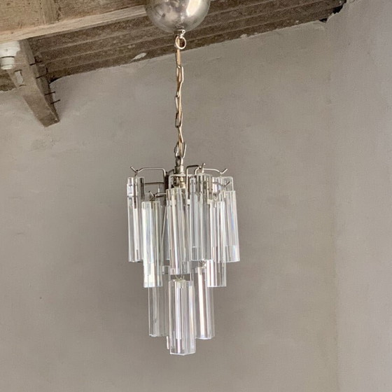 Image 1 of Vintage Italian crystal chandelier by Venini
