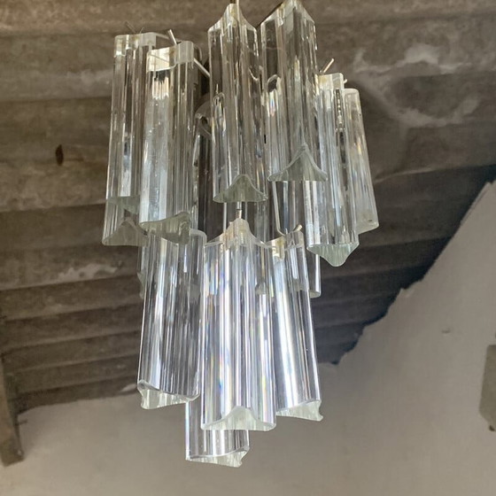 Image 1 of Vintage Italian crystal chandelier by Venini
