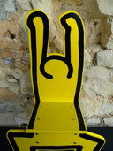 Keith Haring high chair / decorative object yellow