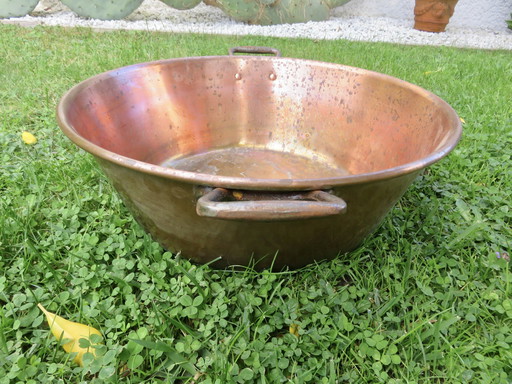 Bassine À Confiture En Cuivre, France, Années 30 40