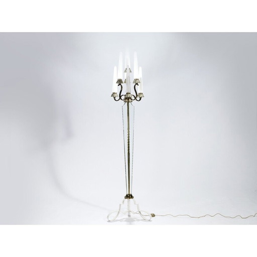 Floor lamp in vintage bronze by Marius-Ernest Sabino, 1930