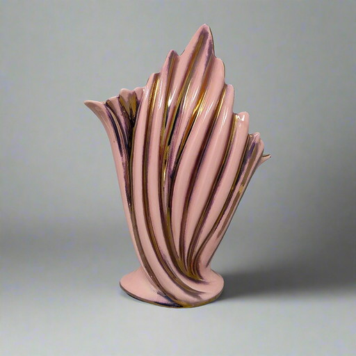 Étonnant vase rose et or des années 1960 par SICAS, édition limitée. Fabriqué en Italie