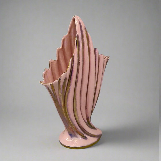 Image 1 of Étonnant vase rose et or des années 1960 par SICAS, édition limitée. Fabriqué en Italie