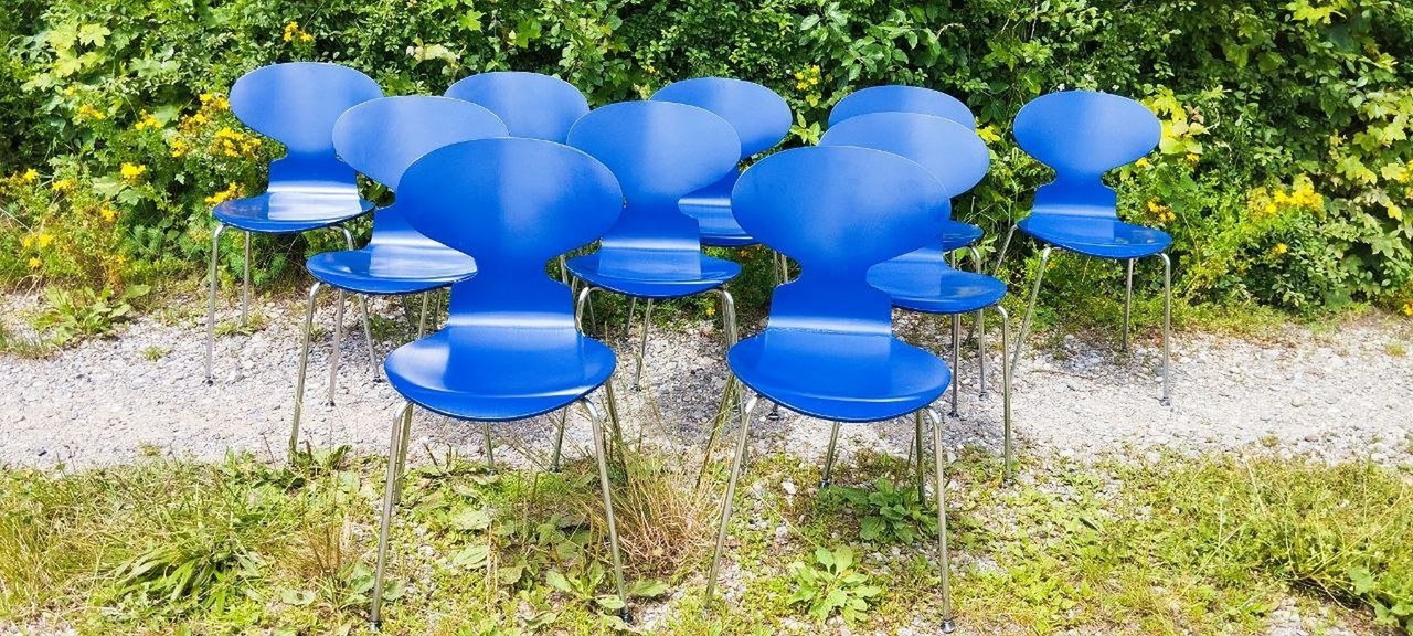 10x Arne Jacobsen modello 3101 Ant 1987 Fritz Hansen vintage