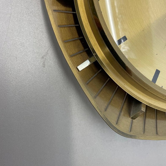 Image 1 of Vintage wall clock in brass and metal for Atlanta Electric, Germany 1950s