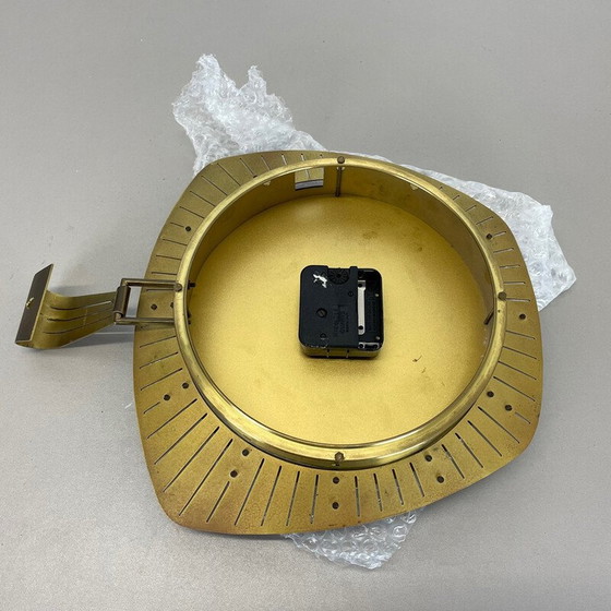 Image 1 of Vintage wall clock in brass and metal for Atlanta Electric, Germany 1950s