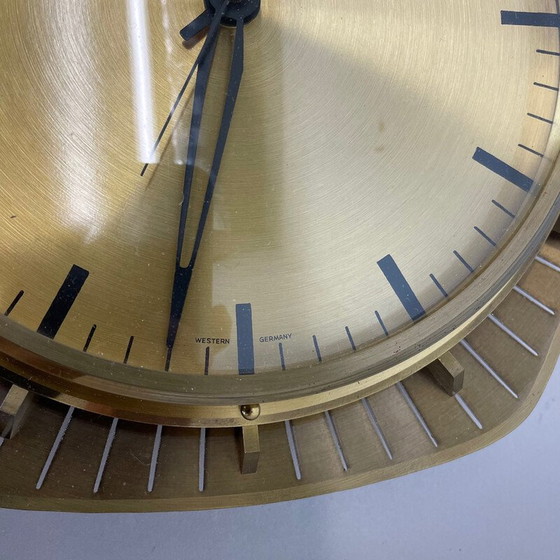 Image 1 of Vintage wall clock in brass and metal for Atlanta Electric, Germany 1950s