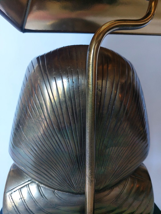 Image 1 of Hollywood regency pharaoh brass table lamp