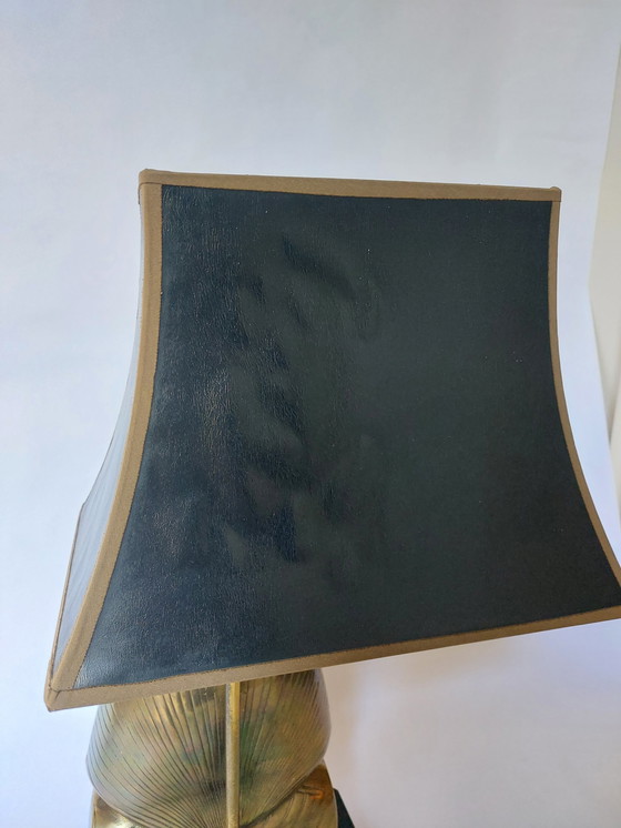 Image 1 of Hollywood regency pharaoh brass table lamp