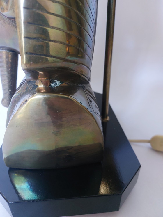 Image 1 of Hollywood regency pharaoh brass table lamp