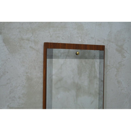 Image 1 of Specchio da parete vintage in noce Pop Art, anni '70