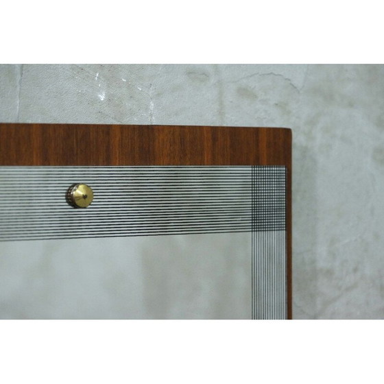 Image 1 of Specchio da parete vintage in noce Pop Art, anni '70