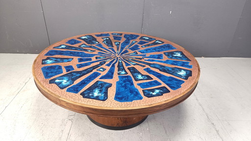 Vintage Copper And Enamel Coffee Table, 1970S