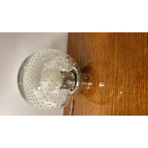 Image 1 of Pair of vintage Murano glass and chrome metal ball lamps, 1960