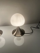 Pair Of Opaline Mushroom Lamps