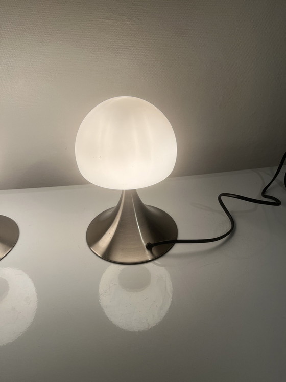 Image 1 of Coppia di lampade a fungo opaline 