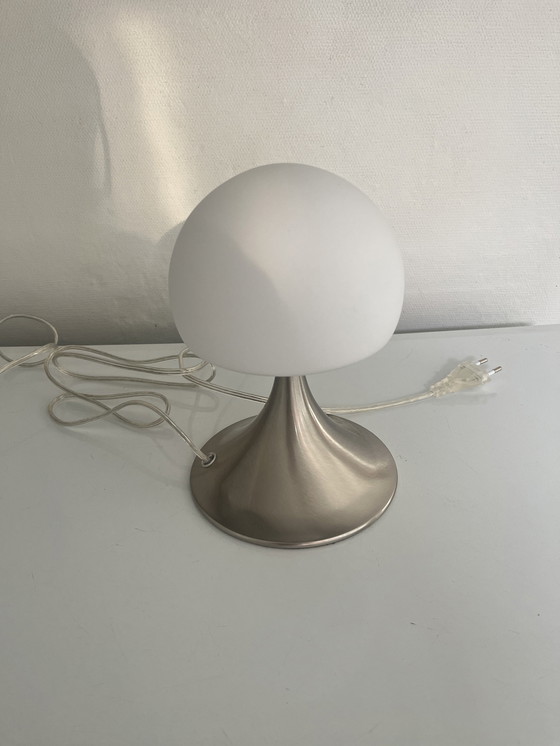 Image 1 of Pair Of Opaline Mushroom Lamps