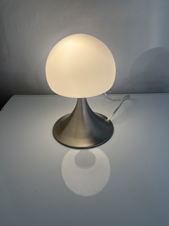 Image 1 of Pair Of Opaline Mushroom Lamps