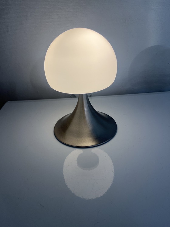 Image 1 of Pair Of Opaline Mushroom Lamps