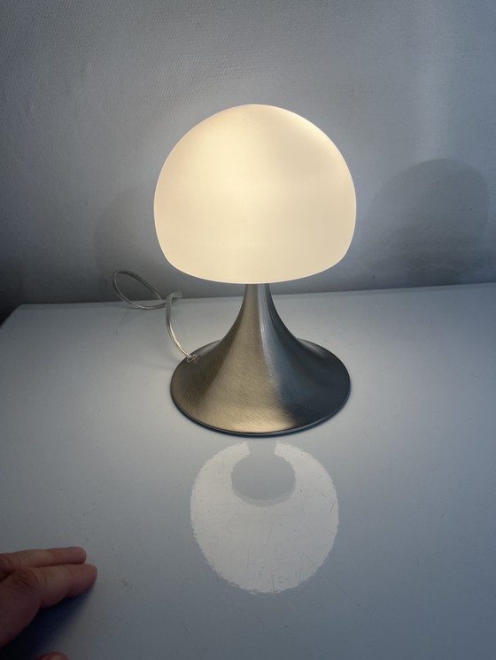 Image 1 of Pair Of Opaline Mushroom Lamps