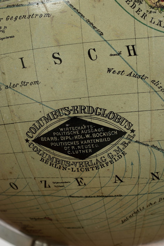 Image 1 of Old Columbus globe with compass 70648