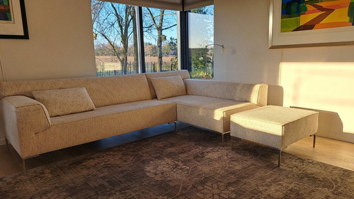 Bloq Sofa With Chaise Longue Fabric Stanton 40 Biscuit