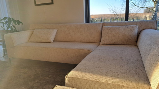 Bloq Sofa With Chaise Longue Fabric Stanton 40 Biscuit