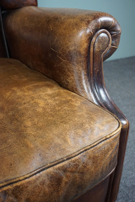 Image 1 of Sheep leather wing chair