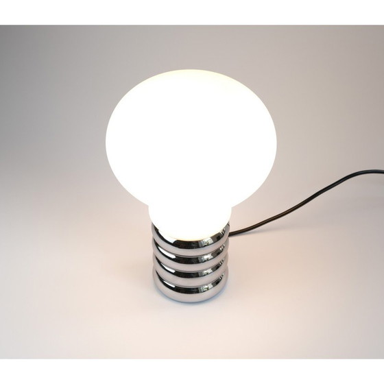 Image 1 of Vintage "Bulb" table lamp in chrome metal and blown glass by Ingo Maurer for Design-M, Germany 1966