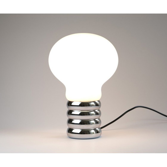 Image 1 of Vintage "Bulb" table lamp in chrome metal and blown glass by Ingo Maurer for Design-M, Germany 1966