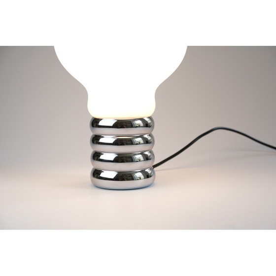 Image 1 of Vintage "Bulb" table lamp in chrome metal and blown glass by Ingo Maurer for Design-M, Germany 1966