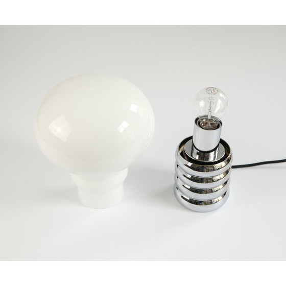 Image 1 of Vintage "Bulb" table lamp in chrome metal and blown glass by Ingo Maurer for Design-M, Germany 1966