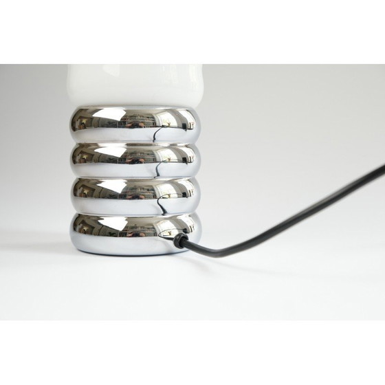 Image 1 of Vintage "Bulb" table lamp in chrome metal and blown glass by Ingo Maurer for Design-M, Germany 1966