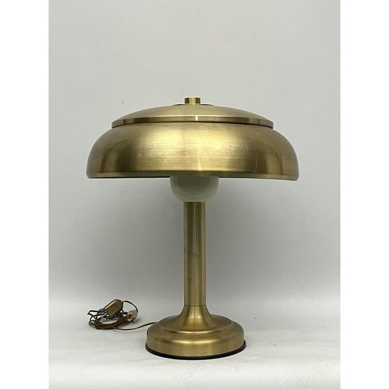 Image 1 of Vintage gilded metal table lamp, Italy 1950