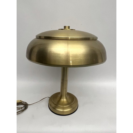 Image 1 of Vintage gilded metal table lamp, Italy 1950