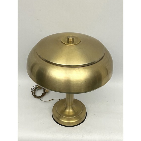 Image 1 of Vintage gilded metal table lamp, Italy 1950