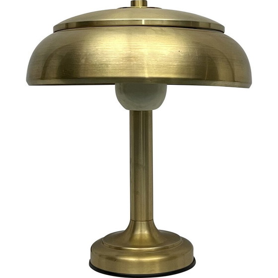 Image 1 of Vintage gilded metal table lamp, Italy 1950