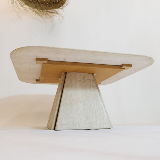 Image 1 of Vintage travertine coffee table, Italy 1970