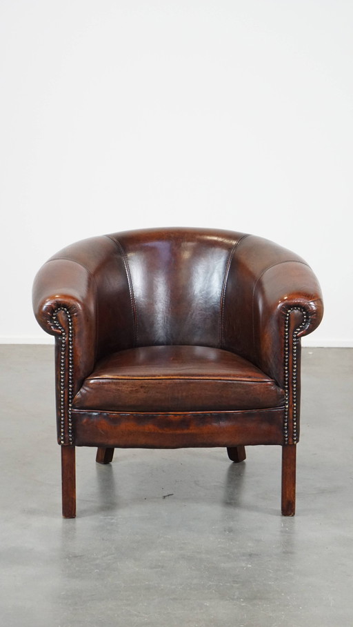 Sheep leather club chair