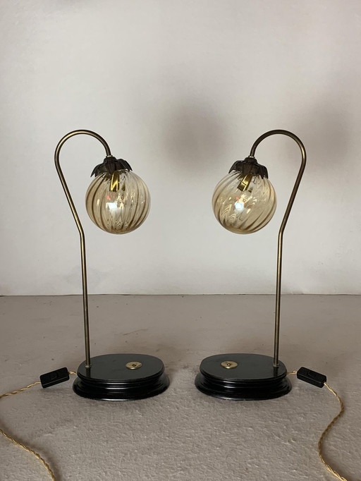 Hollywood Regency Bedside Table Lamps, 1960s,