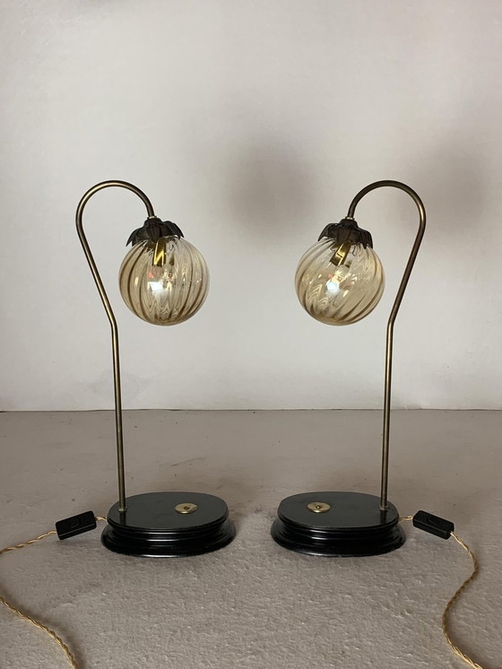 Image 1 of Hollywood Regency Bedside Table Lamps, 1960s,